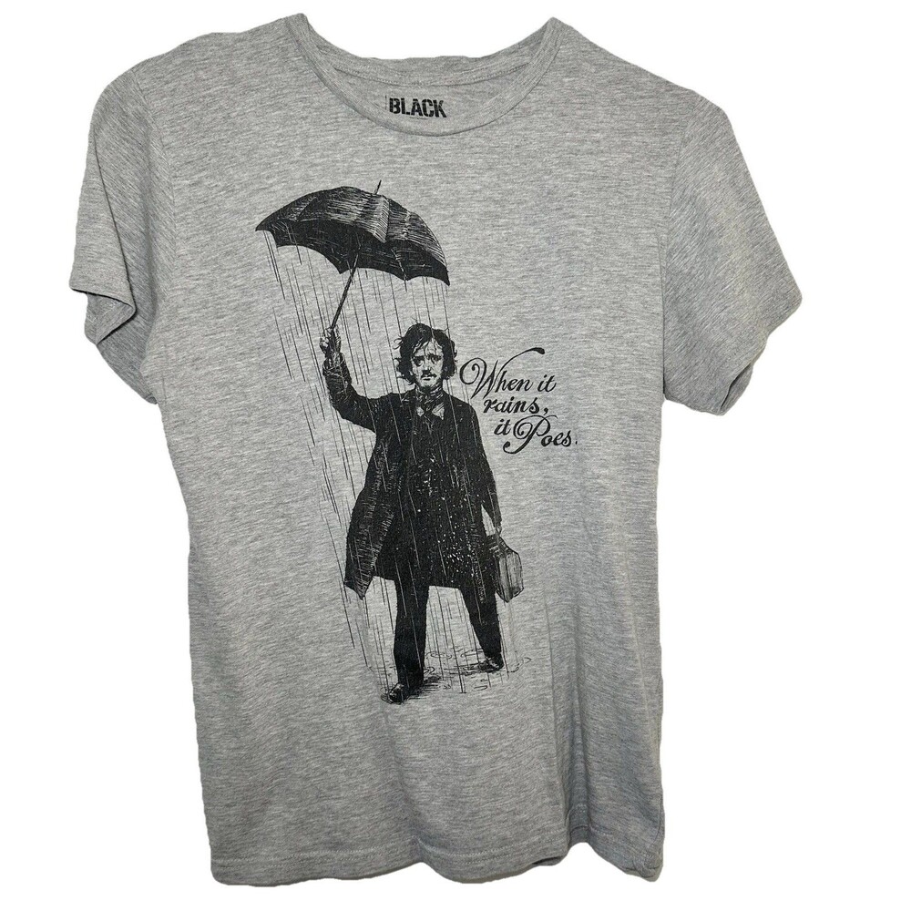 Black Matter Gothic Graphic Tee Dark Academia Rain Quote Unisex Shirt Medium